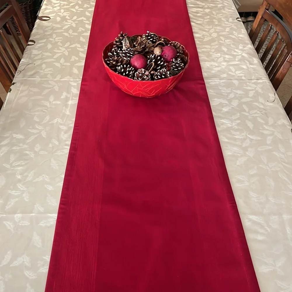 Elegant Red Table Runner.  Fully Lined. 88” x  19”